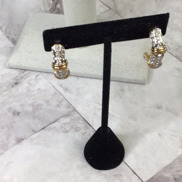Swarovski gold and crystal earrings - Picture 3 of 4